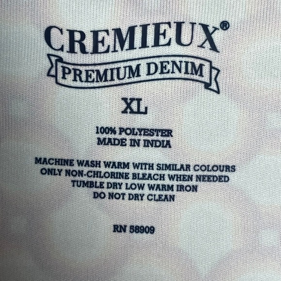 CREMIEUX Mens Premium Denim Short Sleeve Button Down Shirt XL Geo Print - Picture 3 of 8